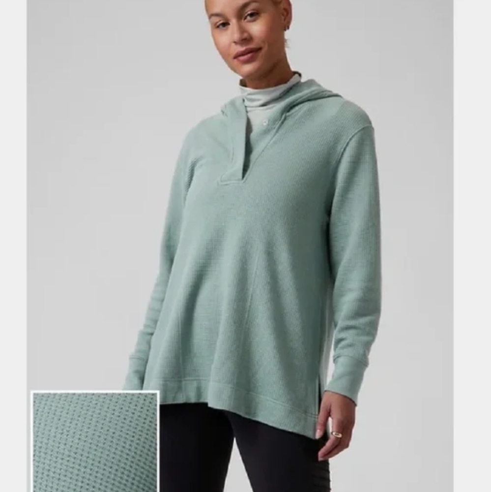 Athleta Coaster Luxe Waffle Hoodie Sweatshirt